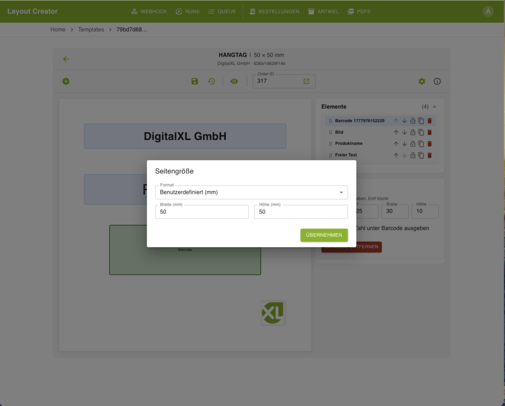 Der Layout Creator ist ein neues Tool von digitalXL, das es Dir ermöglicht, Dein Wunsch-pdf unkomliziert und voll-automatisiert aus Deinem Xentral Datensatz zu generieren.