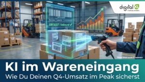 Erfahre in diesem Blogbeitrag von digitalXL, wie KI im Wareneingang Dir dabei helfen kann, deinen Q4 Umsatz im Peak zu sichern.